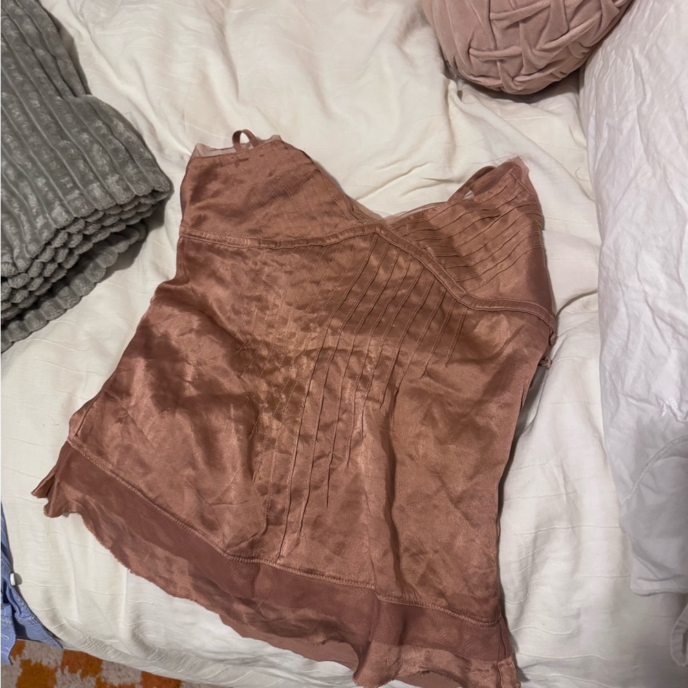 Vintage Abercrombie and Fitch Brown Satin Top